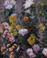 White and Yellow Chrysanthemums Garden at Petit Gennevilliers Impressionists Gustave Caillebotte Impressionism Flowers